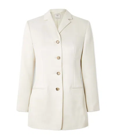 Calvin Klein Adrian Wool And Silk-blend Blazer In White