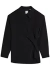 Calvin Klein Aleah Wrapped Wool Shirt In Black