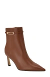 Calvin Klein Alenna Pointed Toe Bootie In Brown