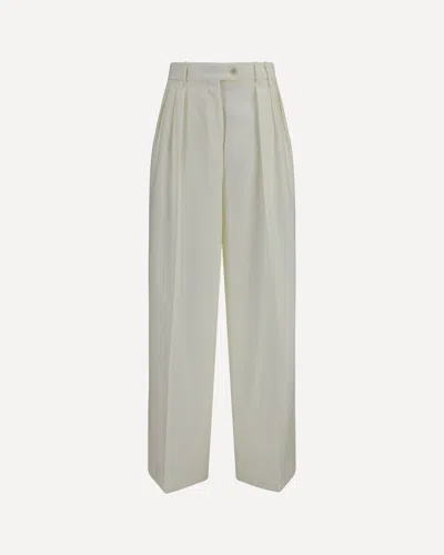Calvin Klein Alexandra Pleated Tailored Trousers In Neutral