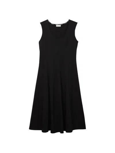 Calvin Klein A-line Midi Dres In Black