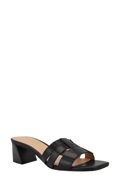 Calvin Klein Alise Slide Sandal In Black Leather