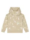Calvin Klein All-over Logo-print Hoodie In Brown