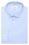 Calvin Klein Slim Fit All-season Stretch Cotton Dress Shirt In Blue