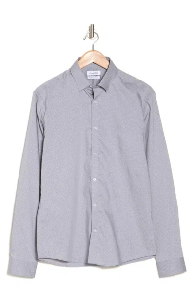 Calvin Klein All-season Stretch Slim Fit Button-up Shirt In Shadow