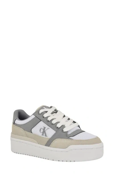 Calvin Klein Alondra Platform Sneaker In Campus Gray / Moonstruck