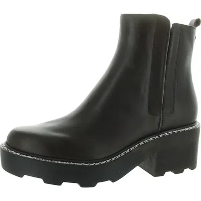 Calvin Klein Amina Womens Leather Block Heel Chelsea Boots In Black