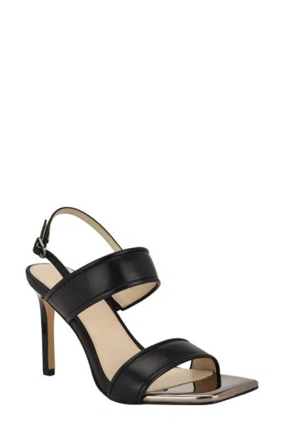 Calvin Klein Amour Slingback Sandal In Black Leather