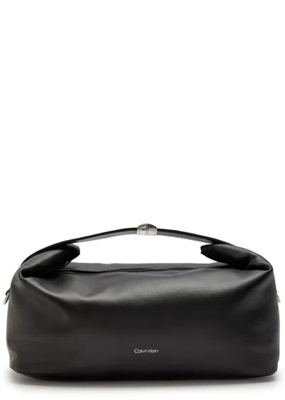 Calvin Klein Andy Leather Top Handle Bag In Black