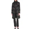 Calvin Klein Angled Zip Twill Coat In Black