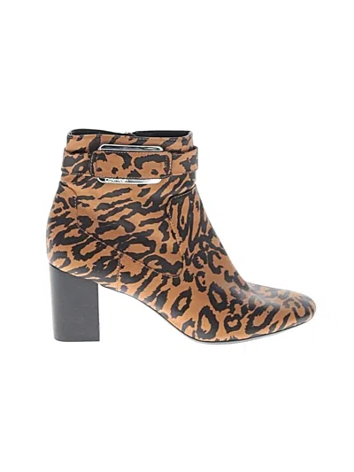 Pre-owned Calvin Klein Ankle Boots In Brown