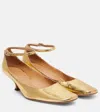Calvin Klein Anna Metallic Leather Pumps In Gold