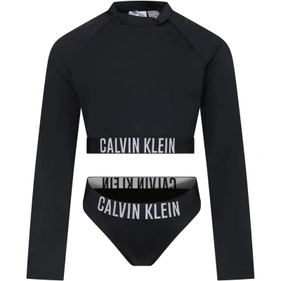 Calvin Klein Kids' Anti Uv Black Set For Girl With Logo