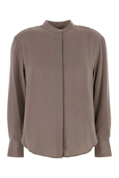 Calvin Klein Antiqued Pink Satin Shirt In Neutral