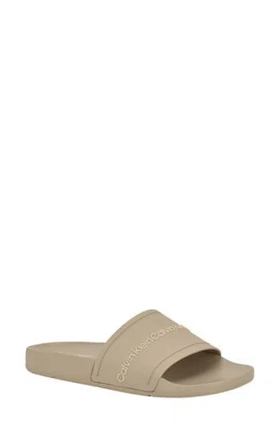 Calvin Klein Anyka Slide Sandal In Neutral