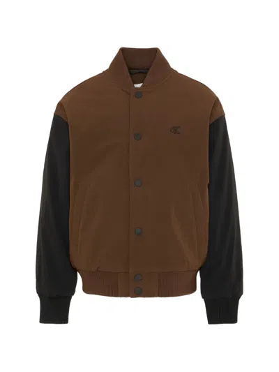 Calvin Klein Kids' Appliqué Bomber In Brown