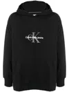 Calvin Klein Archival Monologo Logo-embroidered Hoodie In Black