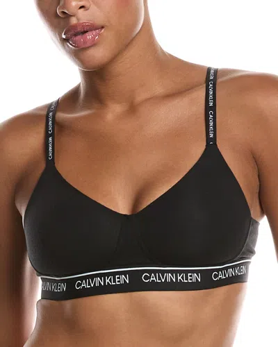 Calvin Klein Archive Logo Lightly Lined Wirefree Bralette In Black