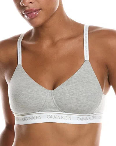 Calvin Klein Archive Logo Lightly Lined Wirefree Bralette In Gray