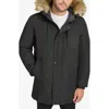 Calvin Klein Men's Arctic Faille Faux Fur Hooded Jacket In Black