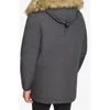 Calvin Klein Arctic Faille Water Resistant Parka With Faux Fur Trim In Iron