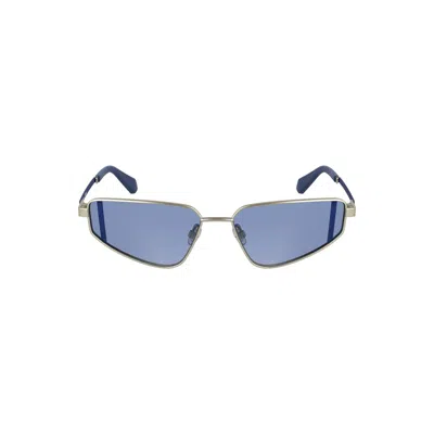 Calvin Klein Gray Metal Women Sunglass In Blue