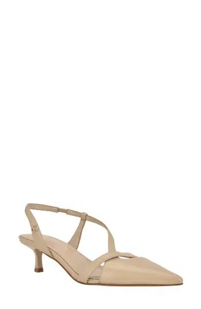 Calvin Klein Arlanna Slingback Pointed Toe Kitten Heel Pump In Neutral