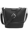 Calvin Klein Ash Adjustable Top Zipper Crossbody In Black