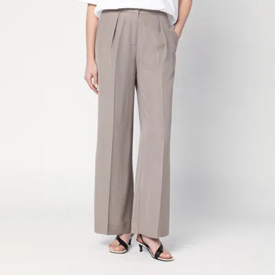 CALVIN KLEIN CALVIN KLEIN  ASH GREY TROUSERS IN LINEN BLEND