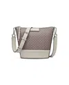 Calvin Klein Ash Ombre Signature Top Zipper Adjustable Crossbody In Taupe Whit