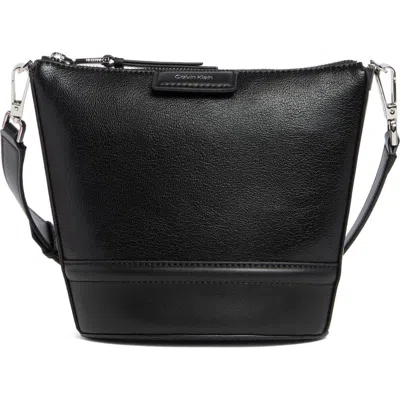 Calvin Klein Ash Top Zip Crossbody Bag In Black