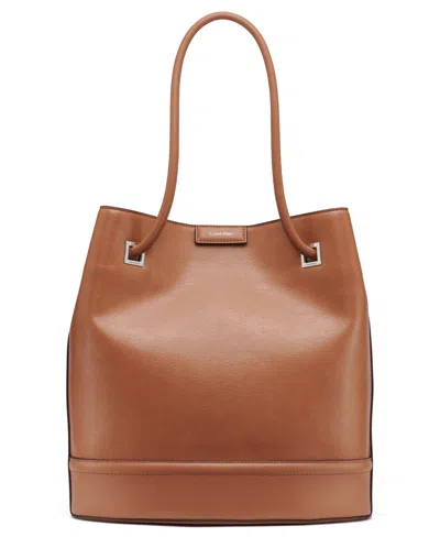 Calvin Klein Ash Tote In Caramel