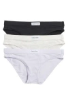 Calvin Klein Assorted 3-pack Bikinis In Black/snow