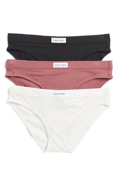 Calvin Klein Assorted 3-pack Bikinis In P2u Black/snow