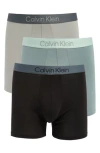 Calvin Klein Assorted 3-pack Boxer Briefs In Black/grey