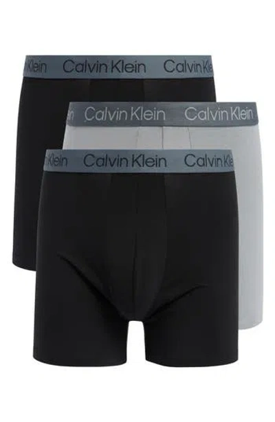 Calvin Klein Assorted 3-pack Boxer Briefs In Black/wolf Grey Assorted