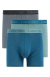 Calvin Klein Assorted 3-pack Boxer Briefs In Turbulence/blue
