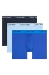 Calvin Klein Assorted 3-pack Microfiber Boxer Briefs In Blue