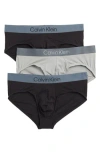 Calvin Klein Assorted 3-pack Modal Briefs In Black/wolf