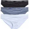 Calvin Klein Assorted 3-pack Motive Shine Bikini Briefs In Plt Black/grisa