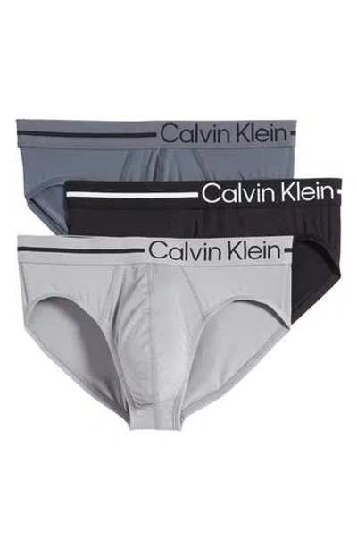 Calvin Klein Assorted 3-pack Stretch Hipster Briefs In Black/wolf