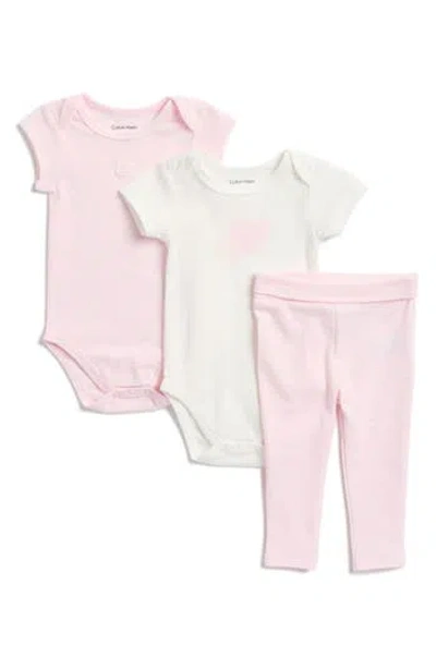 Calvin Klein Babies'  Assorted 3-piece Bodysuits & Leggings Set In Pink