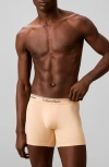 Calvin Klein Assorted 3-pack Microfiber Boxer Briefs In Neutral