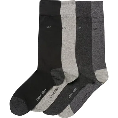 Calvin Klein Assorted 4-pack Cotton Blend Crew Socks In Multi