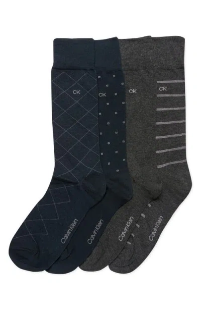 Calvin Klein Assorted 4-pack Cotton Blend Crew Socks In Multi