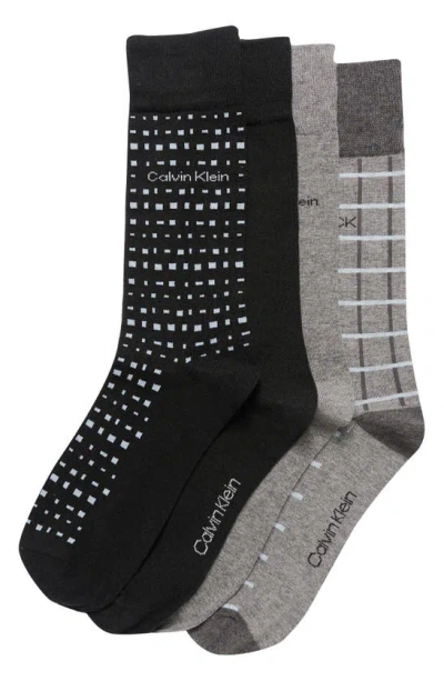 Calvin Klein Assorted 4-pack Dress Socks In Black Assorted