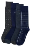 Calvin Klein Assorted 4-pack Dress Socks In Multi