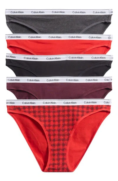 Calvin Klein Assorted 5-pack Logo Bikinis In Multi