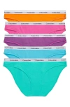 Calvin Klein Women's 5-pk. Modern Logo Low-rise Bikini Underwear Qd5208 In Orange Multi