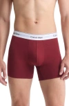 Calvin Klein Assorted 5-pack Modern Stretch Cotton Performance Boxer Briefs In Black / Grey Heather / Syrah / Hemisphere Blue / Sand Trap